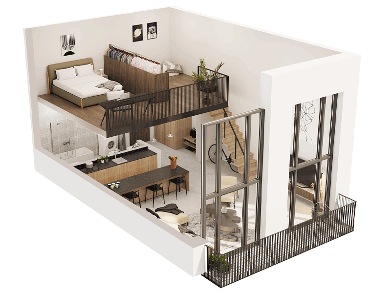 plan loft renovation travaux paris 3
