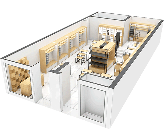 travaux magasin renovation plan 3D parispng